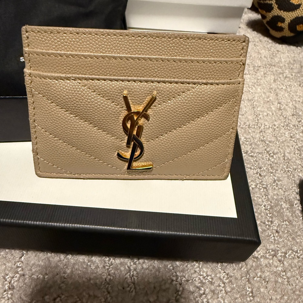 YSL Beige Card Holder